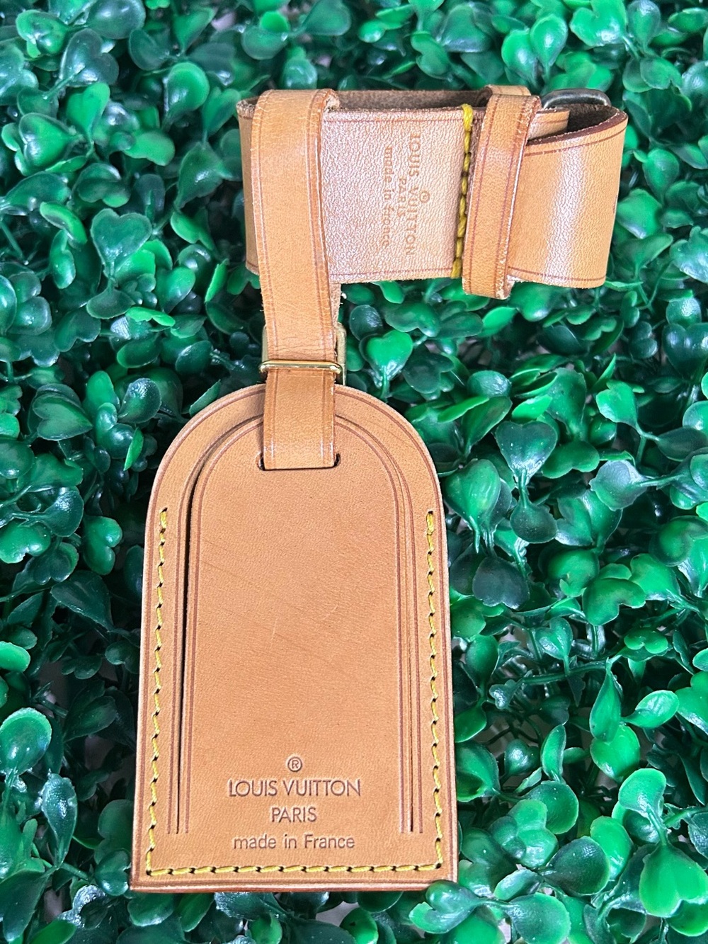 Authentic Louis Vuitton Vachetta Luggage Tag, Name Tag Strap & Handle Keeper Set